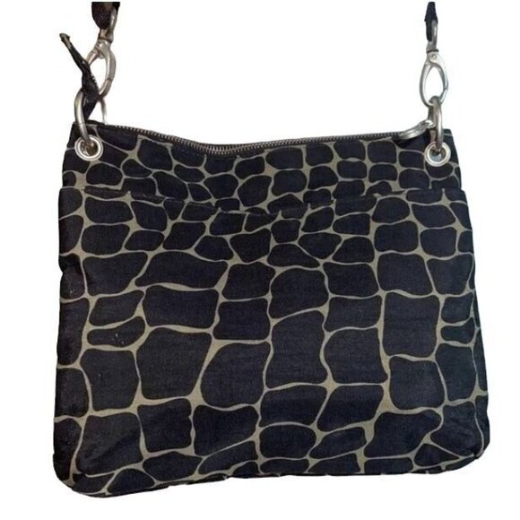 Baggallini Big Sydney Crossbody Bag Giraffe Print Nylon Organizer Large - Picture 2 of 12